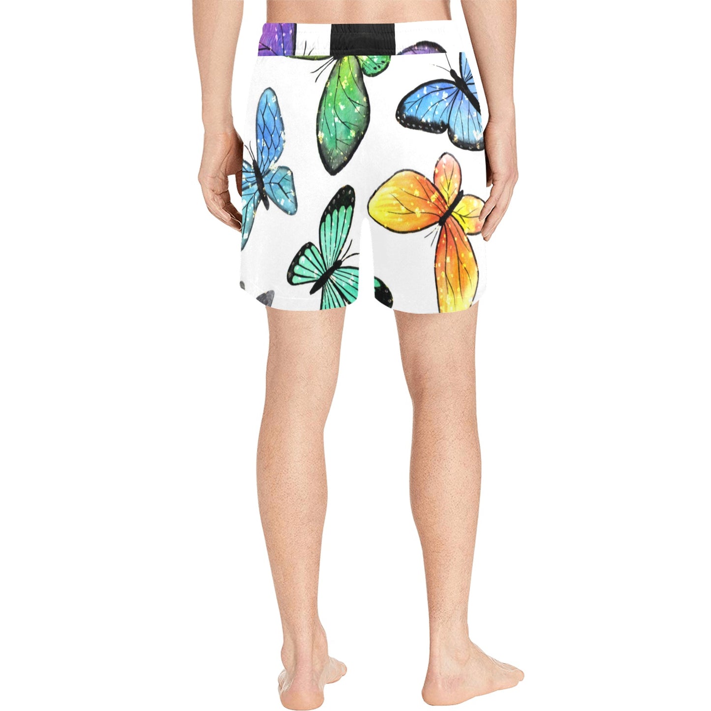 Butterflies mens swim trunks Men's Mid-Length Swim Shorts (Model L39)
