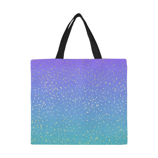 Purple-blue gradient beach tote All Over Print Canvas Tote Bag/Large (Model 1699)