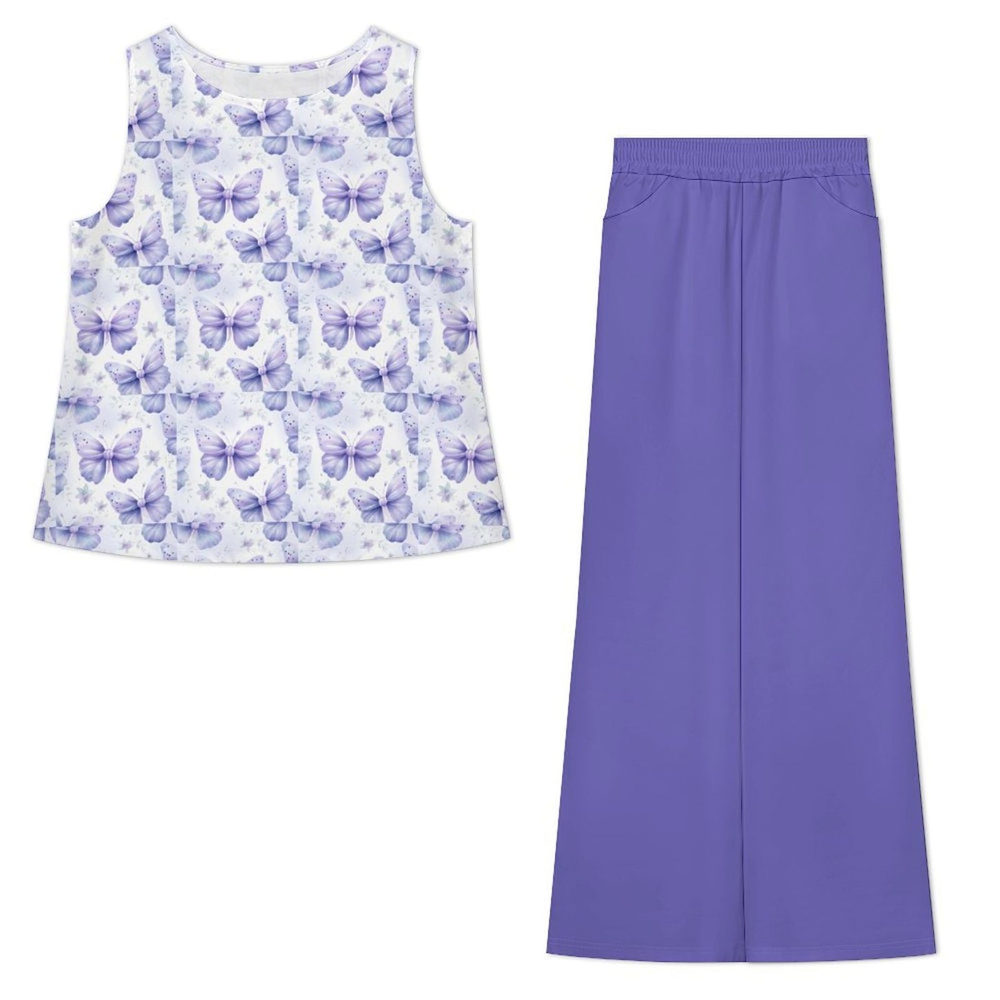 Sleeveless suit Chiffon Sleeveless Top and Pants Set