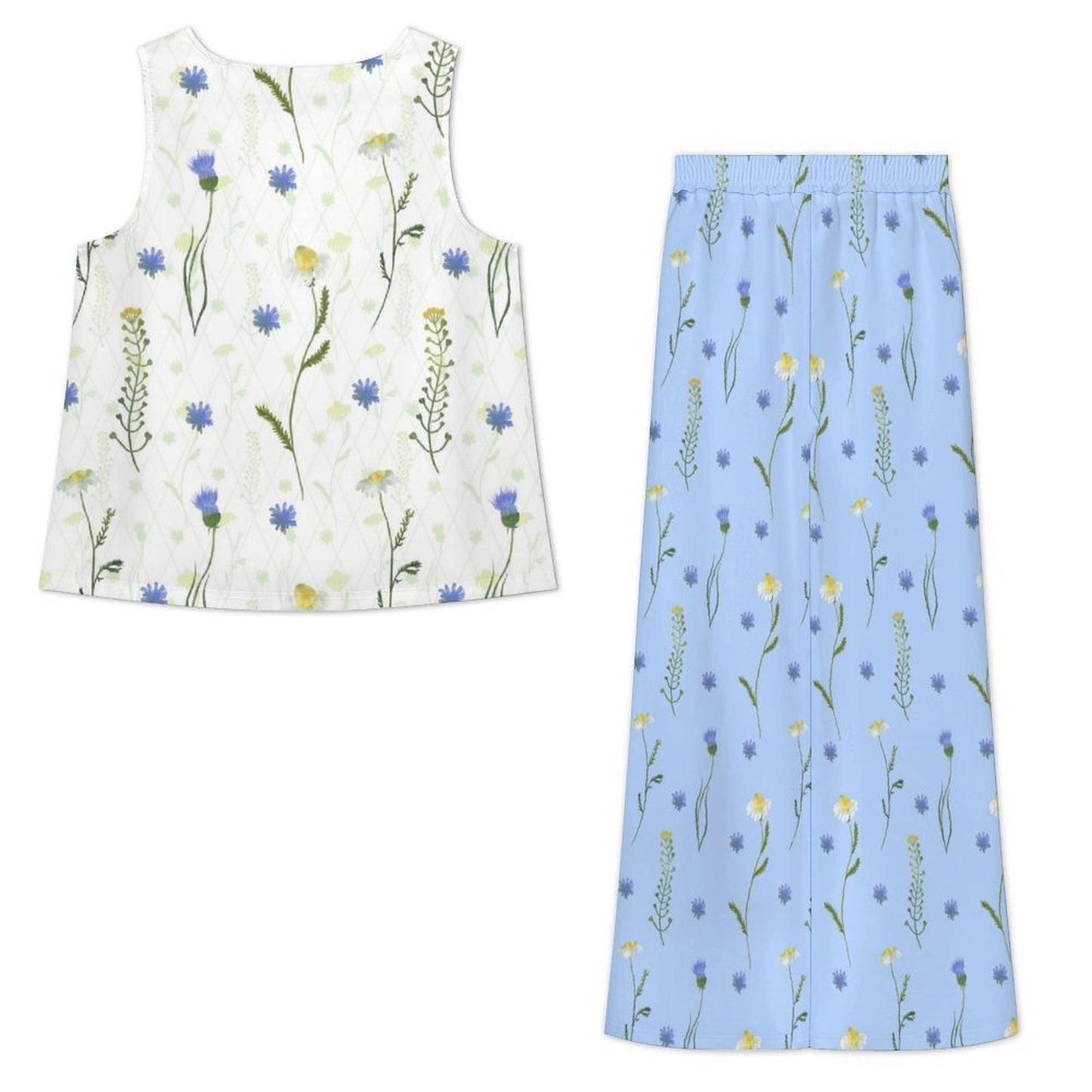 Sleeveless suit Chiffon Sleeveless Top and Pants Set