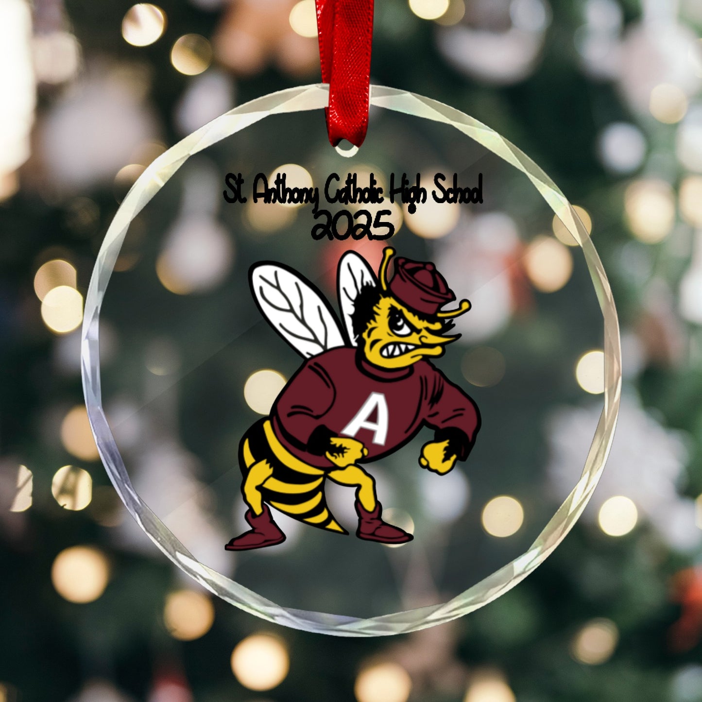 STA Christmas ornament 2025 Round Crystal Glass Ornament-New