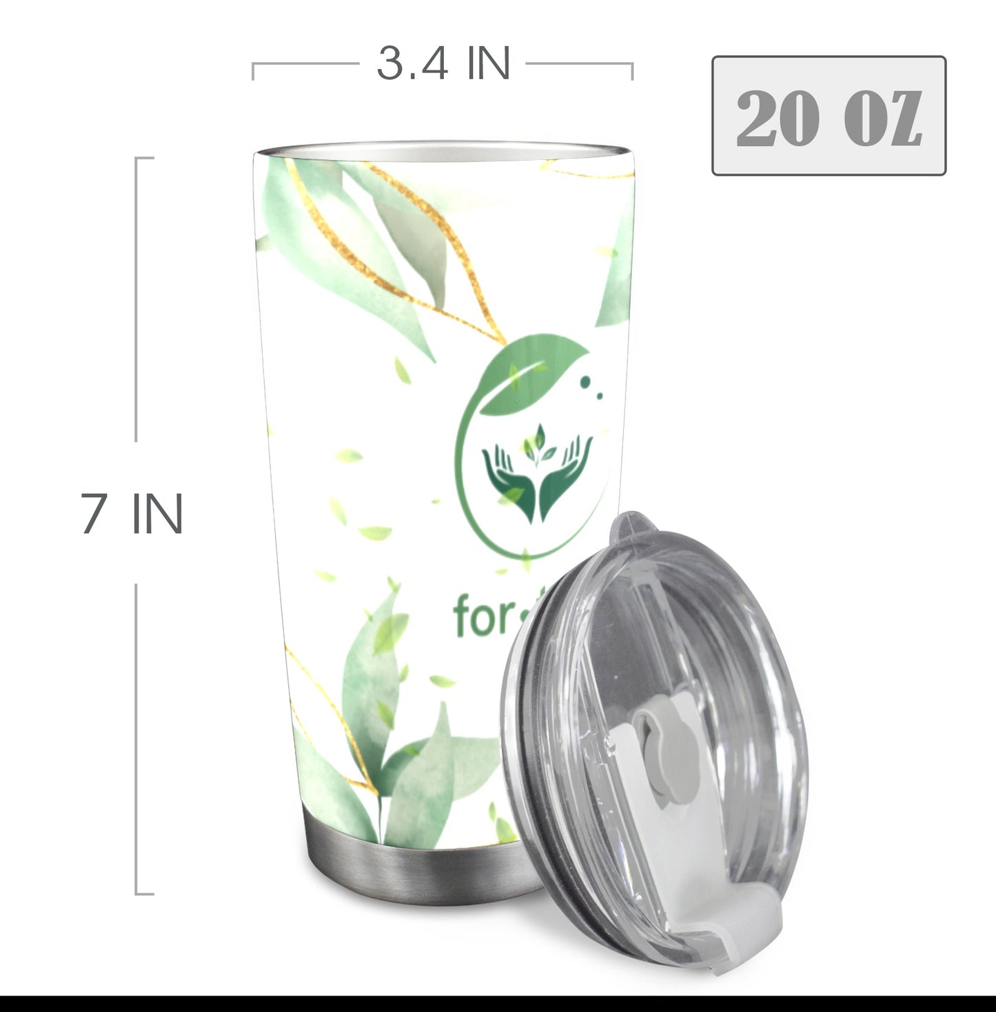 For-ti-fy 20oz tumbler 20oz Mobile Tumbler with Clear Slide Lid
