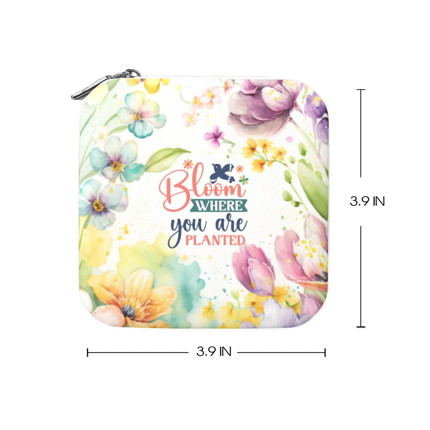 Bloom where you are planted Travel Jewelry Case Custom Printed Travel Jewelry Box