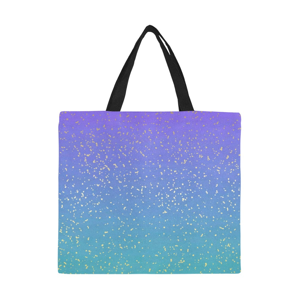 Purple-blue gradient beach tote All Over Print Canvas Tote Bag/Large (Model 1699)