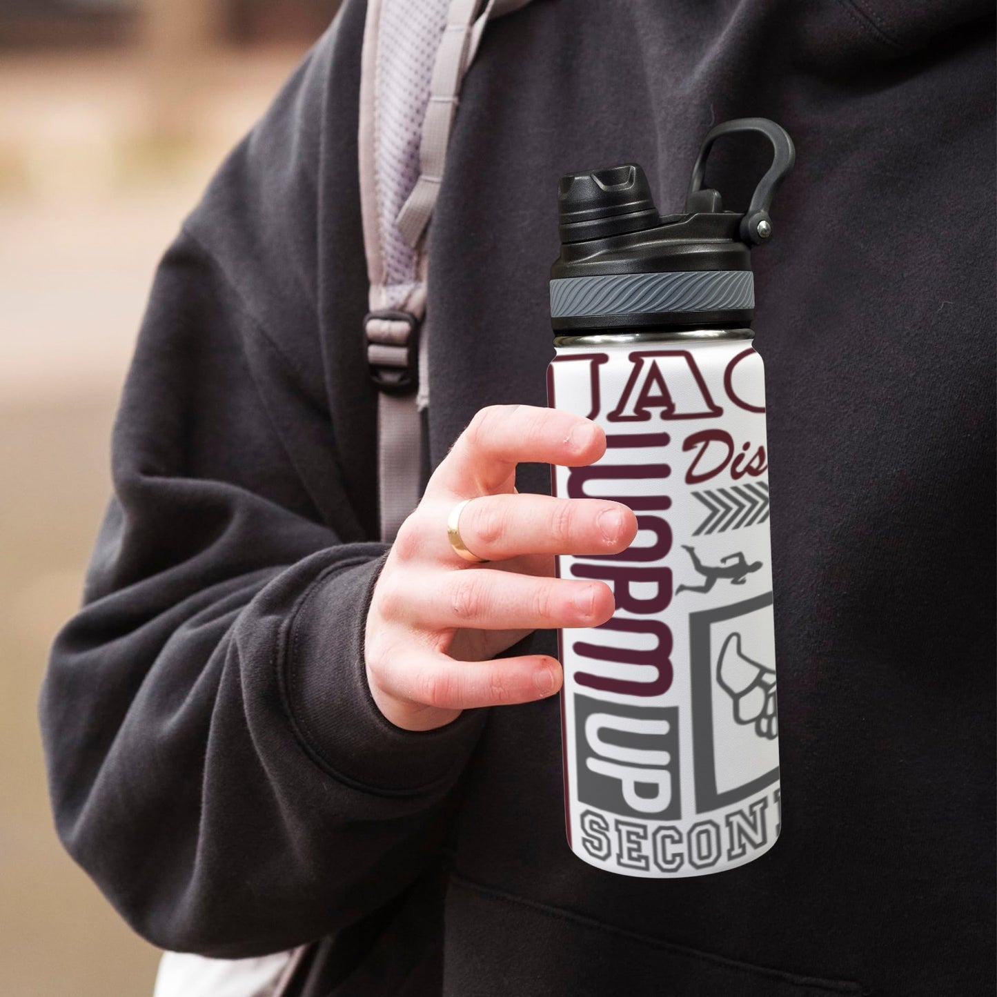 XC yellowjackets water bottle 20oz Insulated Water Bottle with Dual-Use Lid (18oz)