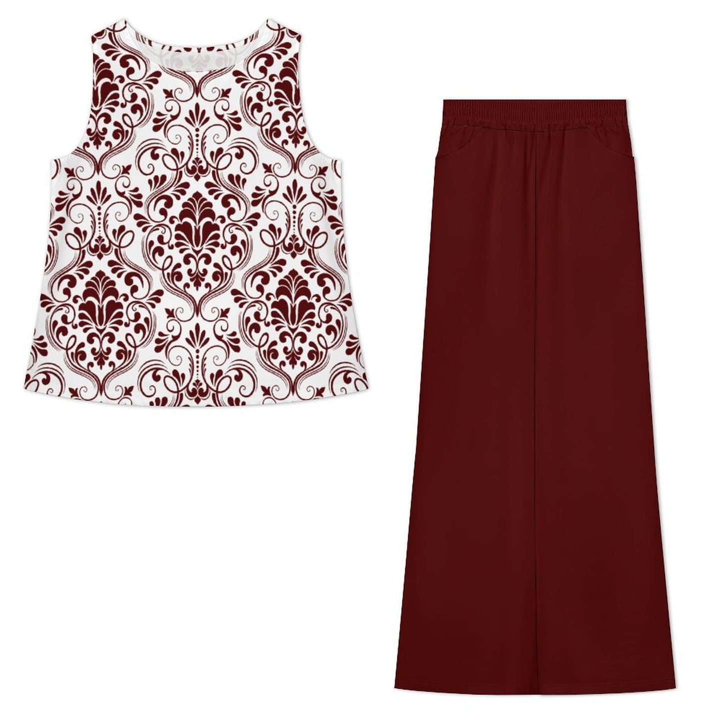 Sleeveless suit Chiffon Sleeveless Top and Pants Set