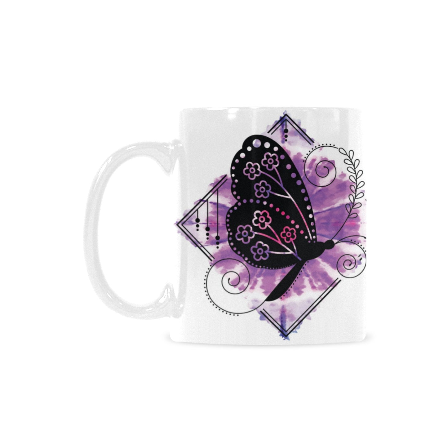 Mug Purple Butterfly See Beauty Within Custom White Mug (11oz)