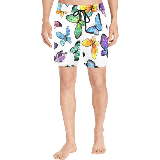 Butterflies mens swim trunks Men's Mid-Length Swim Shorts (Model L39)