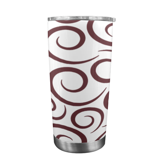 maroon swirl grey background 20oz Mobile Tumbler with Clear Slide Lid