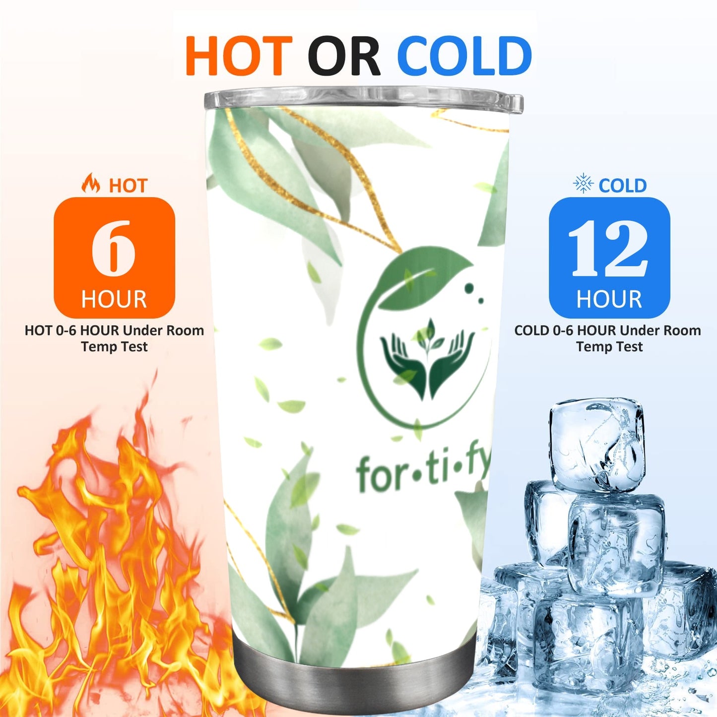 For-ti-fy 20oz tumbler 20oz Mobile Tumbler with Clear Slide Lid