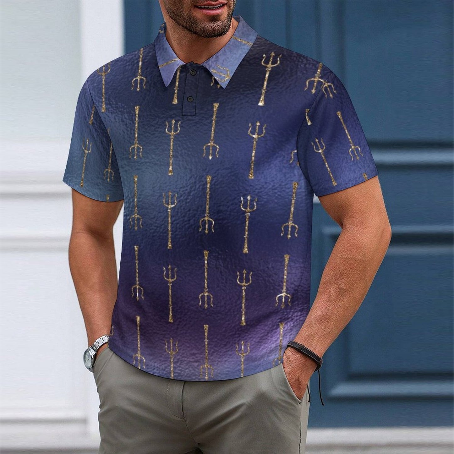Shoulder buttoned polo shirt Men‘s POLO Shirt