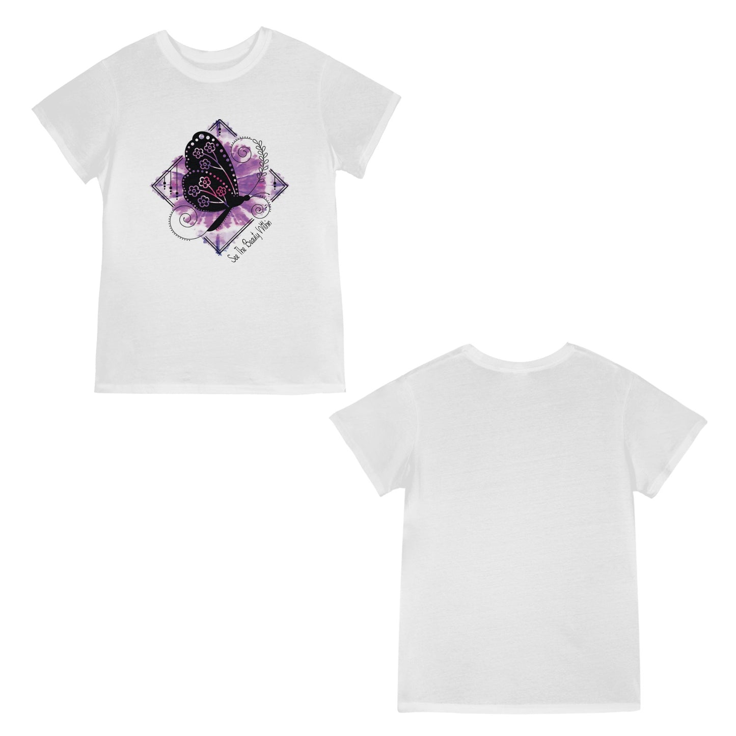 Purple Butterfly See Beauty Within Women's T-Shirt in USA Size (Front Printing) (Model T78)