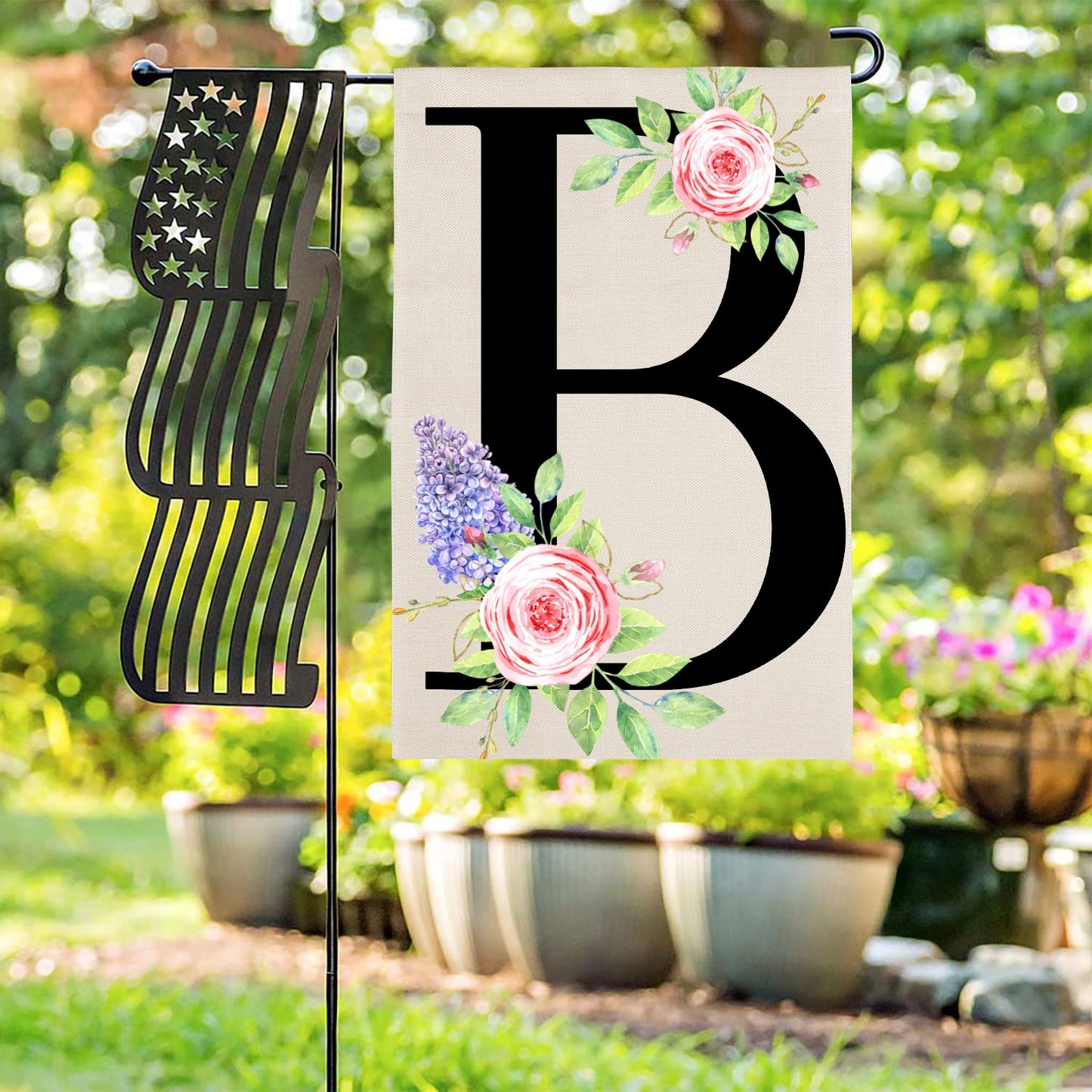 Garden Flag Bloom where youre planted 2 sided Linen Garden Flag 12''x18''