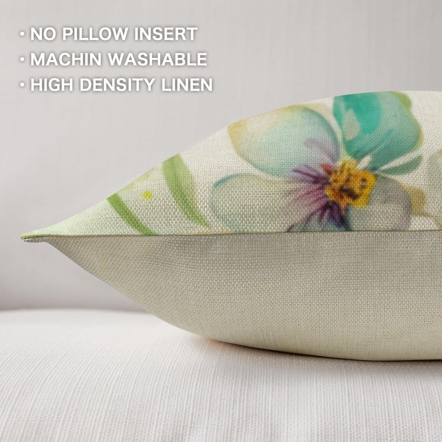 Spring Flowers Blloom where you are planted pillow Linen Pillow Case 18"x18" (One Side)