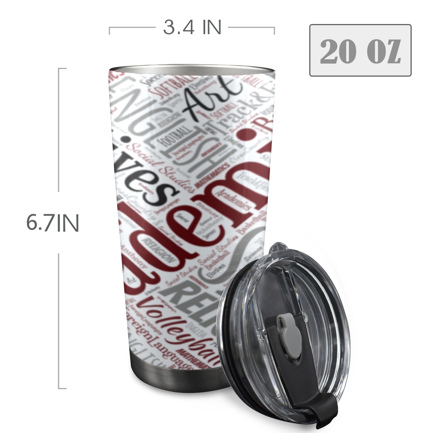 garnet-gray all subject 20oz tumbler 20oz Mobile Tumbler with Lid (Black Lock)