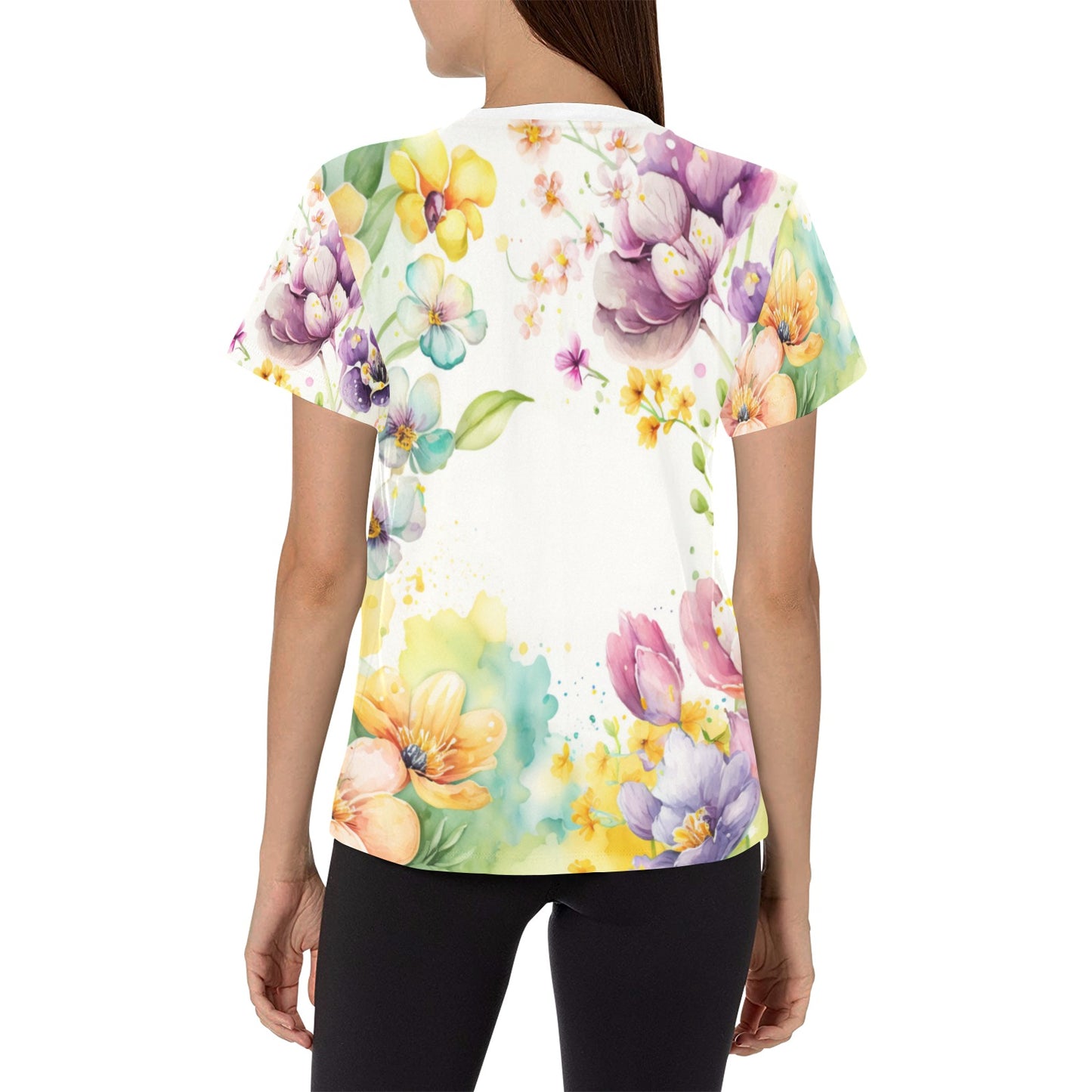 Spring Flowers Bloom where youre planted Women's Tee Women's All Over Print Crew Neck T-Shirt (Model T40-2)