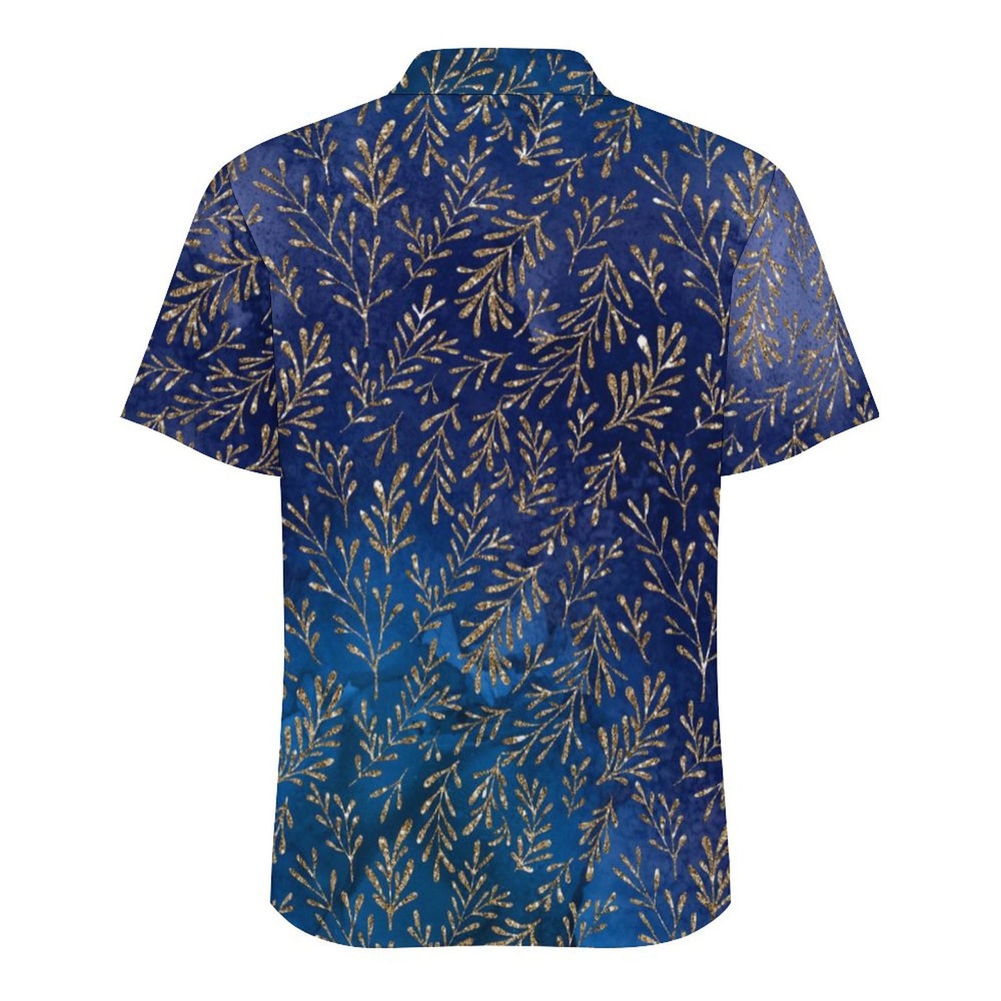 Short sleeved shirt Men's Lapel Collar Folds Design Shirt