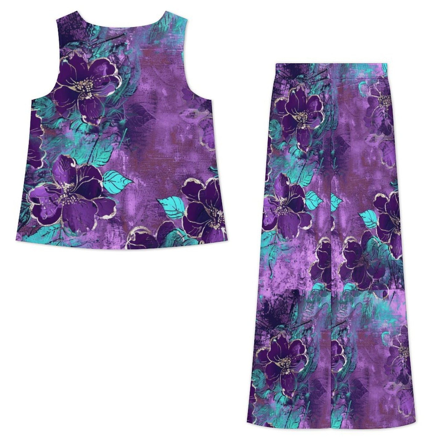 Sleeveless suit Chiffon Sleeveless Top and Pants Set