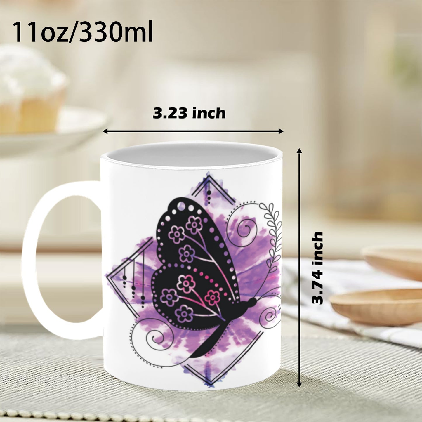 Mug Purple Butterfly See Beauty Within Custom White Mug (11oz)