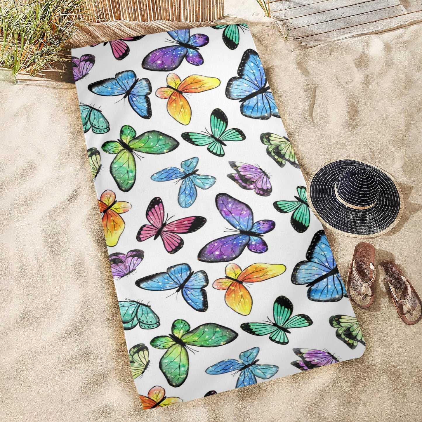Butterflies beach towel Beach Towel 31"x71"(NEW)