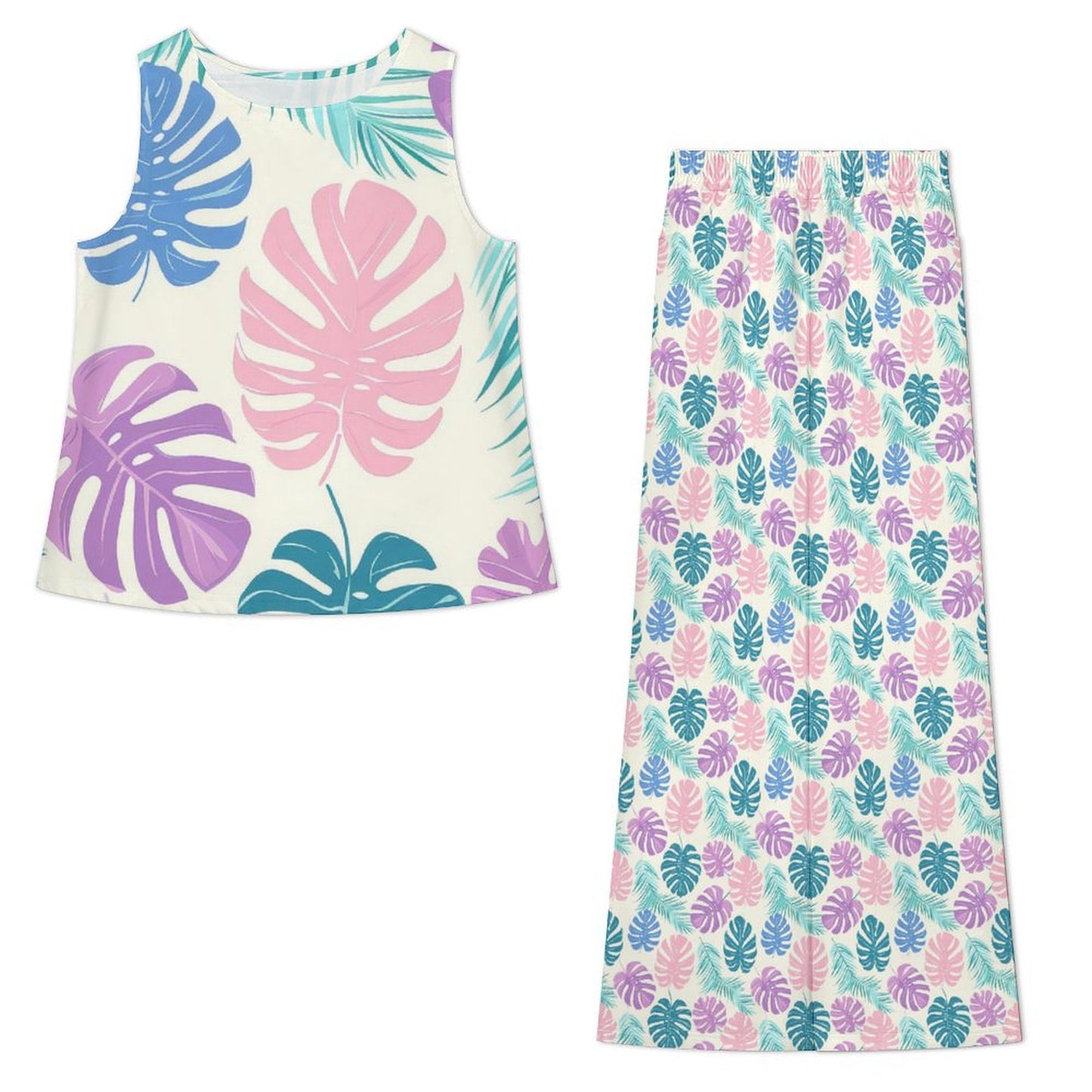 Sleeveless suit Chiffon Sleeveless Top and Pants Set