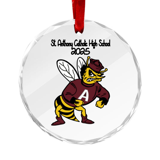 STA Christmas ornament 2025 Round Crystal Glass Ornament-New