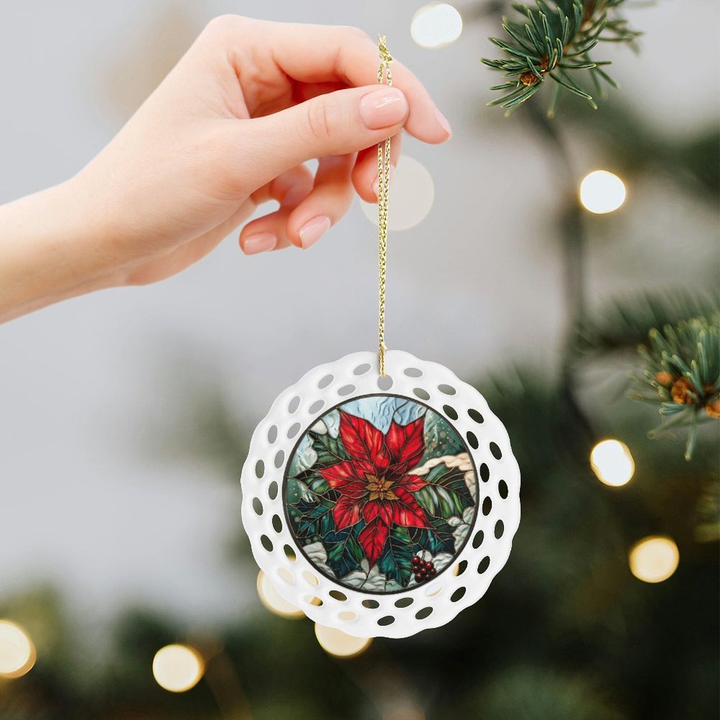 Round Ceramic Ornament (USA)