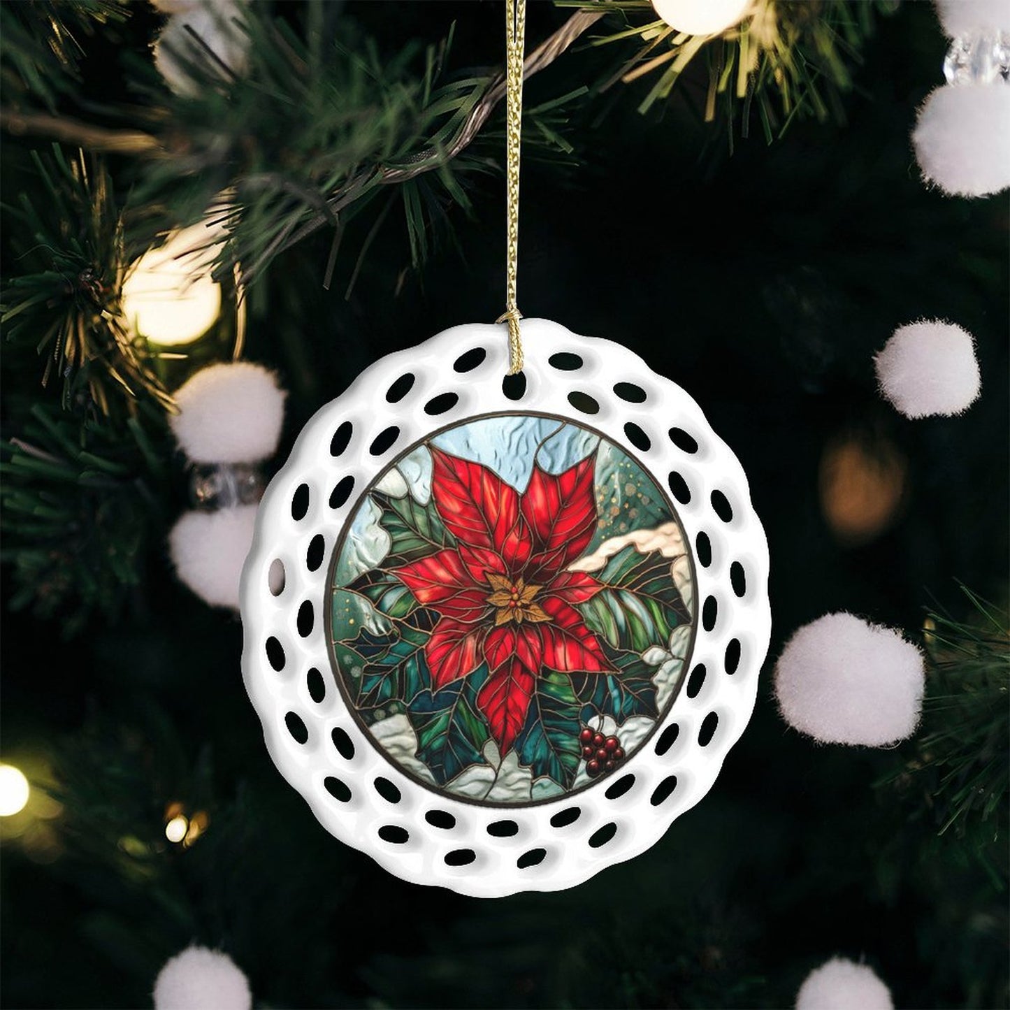 Round Ceramic Ornament (USA)