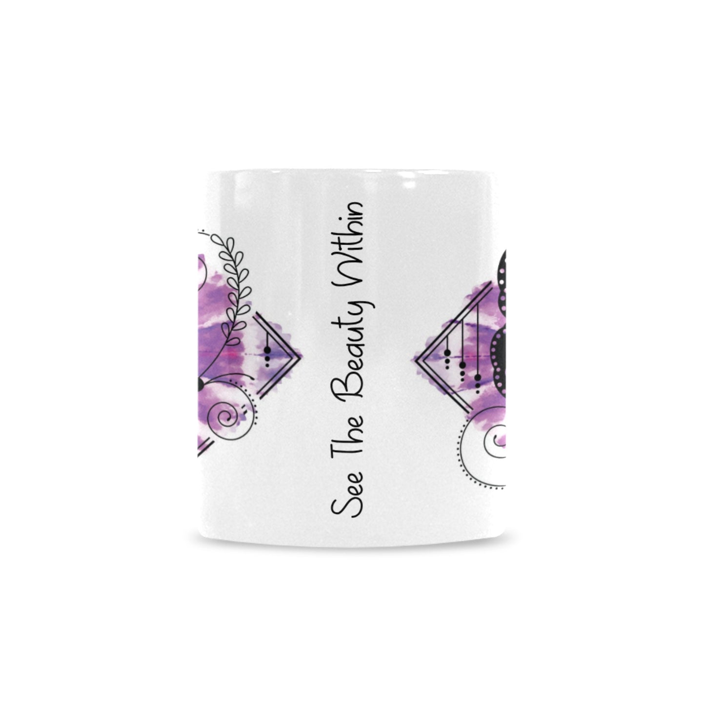 Mug Purple Butterfly See Beauty Within Custom White Mug (11oz)