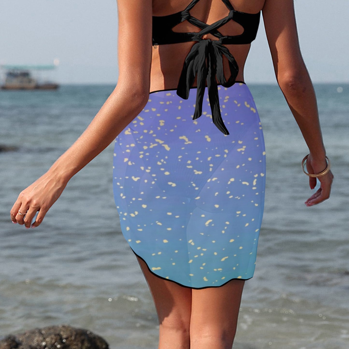 purple-blue gradient womens swimsuit cover up wrap Beach Sarong Wrap