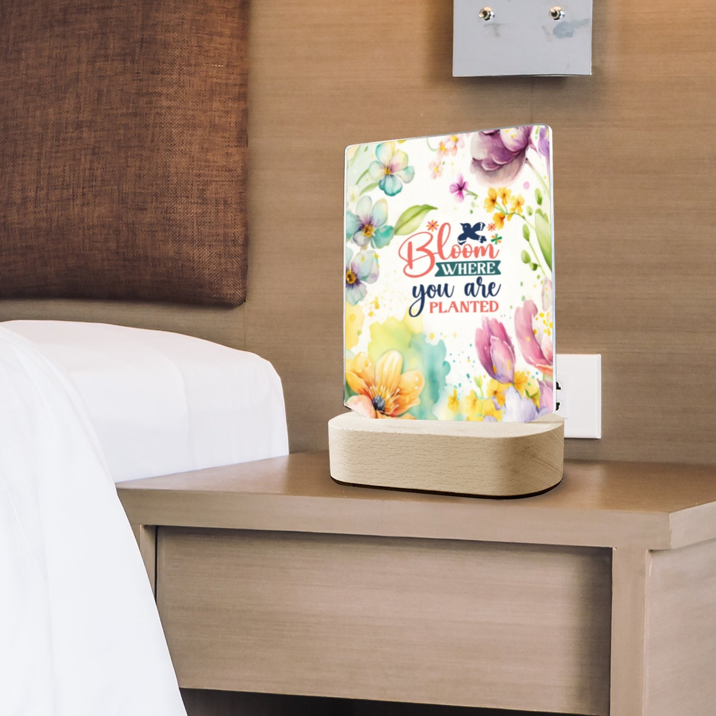 Bloom where you are planted-Acrylic panel Acrylic Photo Print with Wooden Stand