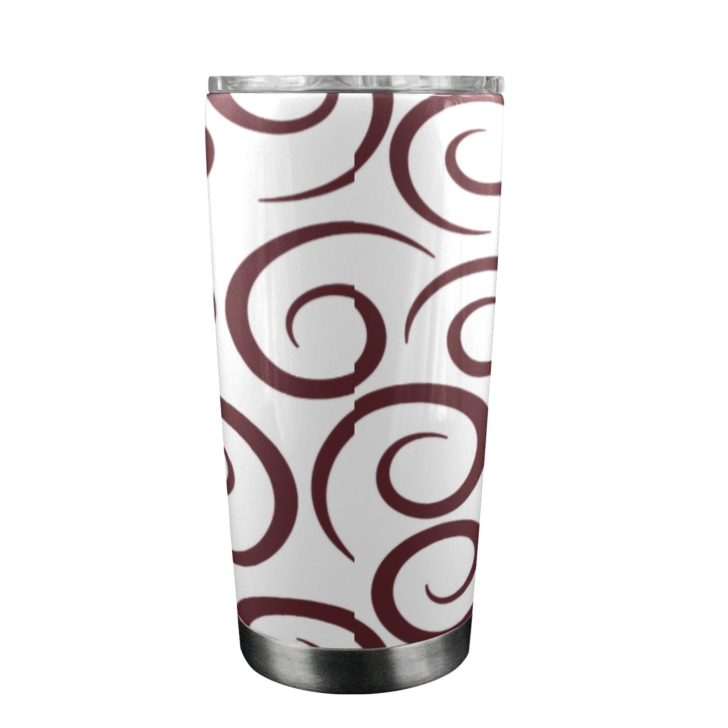 maroon swirl grey background 20oz Mobile Tumbler with Clear Slide Lid