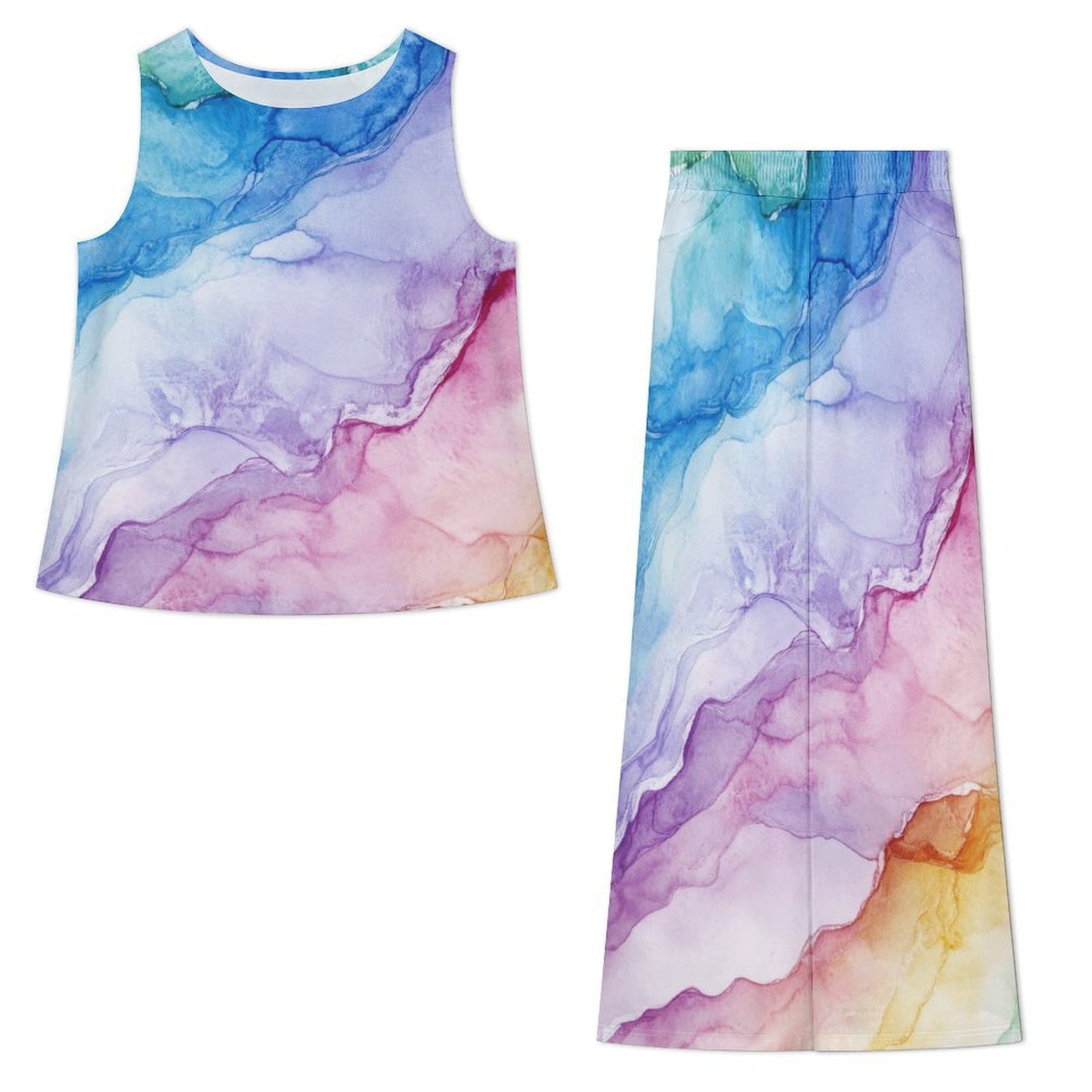 Sleeveless suit Chiffon Sleeveless Top and Pants Set