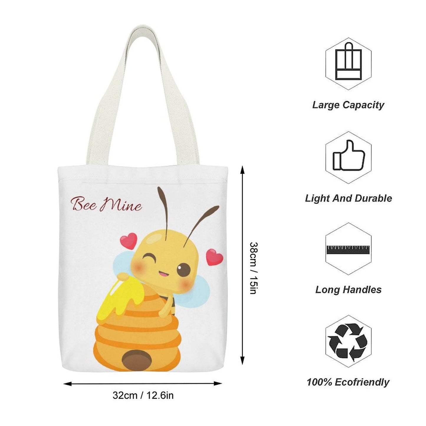 Valentines Canvas Tote Bag  (Two-Sided Print)