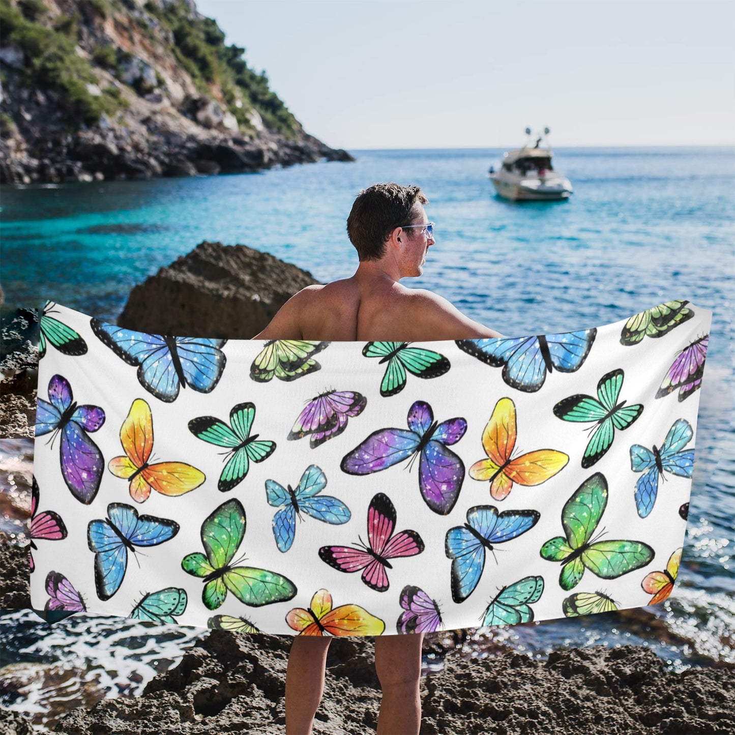Butterflies beach towel Beach Towel 31"x71"(NEW)
