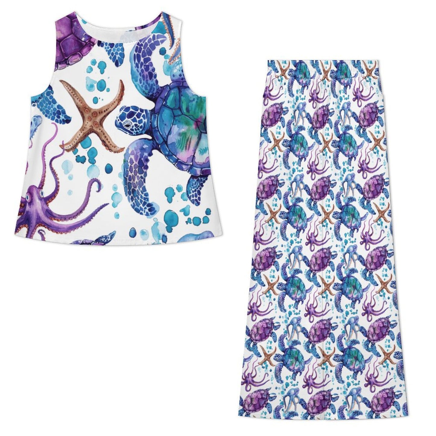 Sleeveless suit Chiffon Sleeveless Top and Pants Set