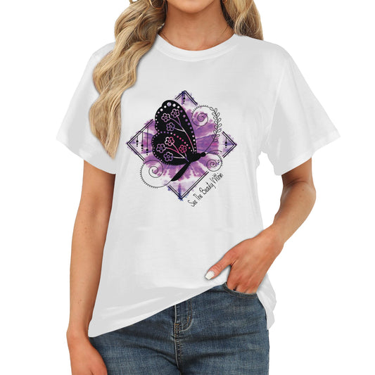 Purple Butterfly See Beauty Within Women's T-Shirt in USA Size (Front Printing) (Model T78)