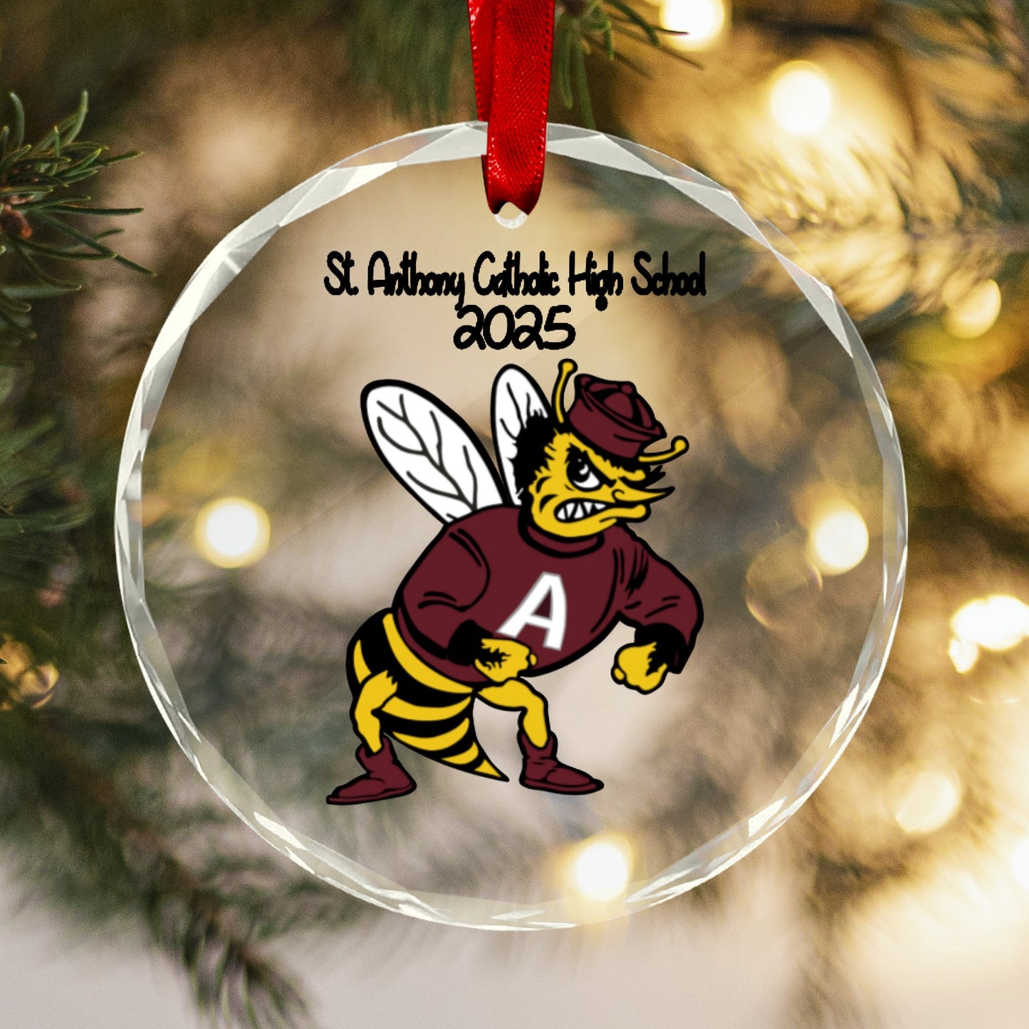 STA Christmas ornament 2025 Round Crystal Glass Ornament-New