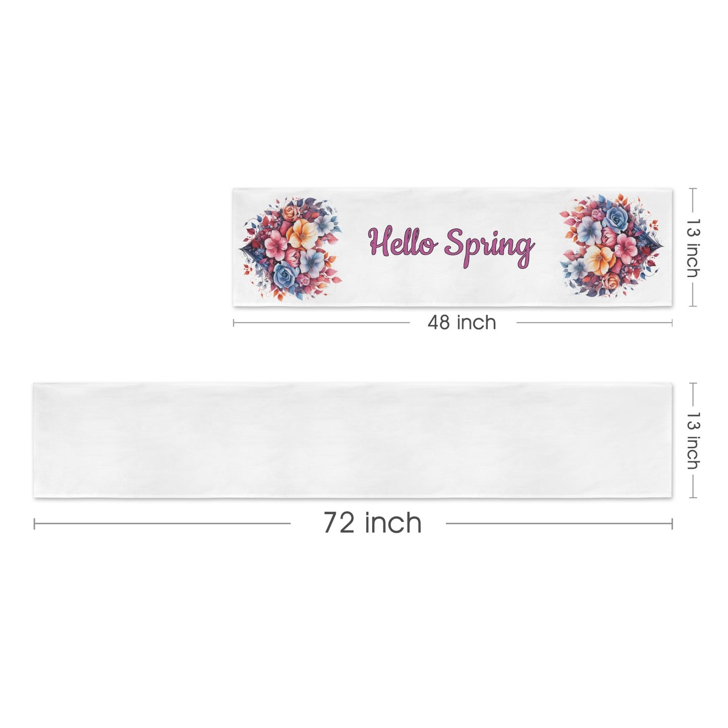 Floral Heart Hello Spring table runner Table Runner 48"x13"