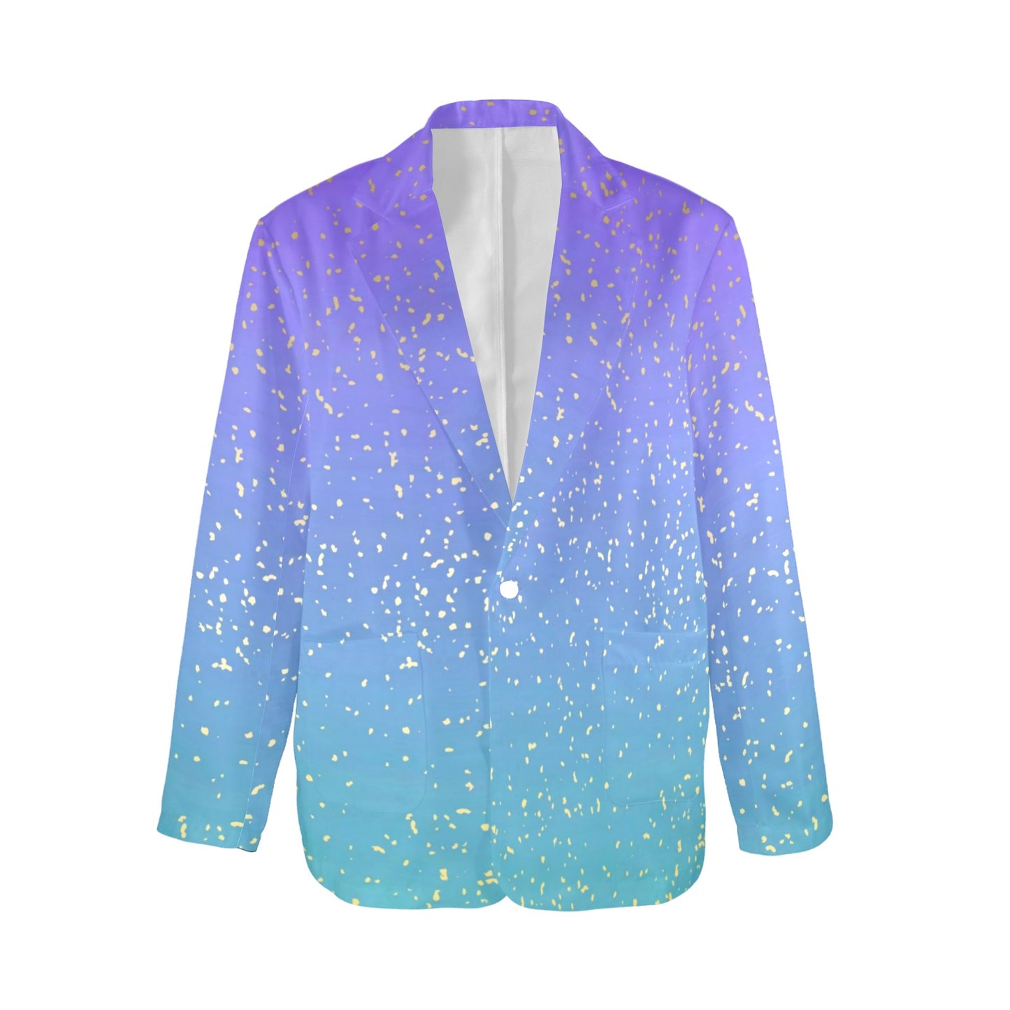 purple-blue gradien womens blazer 1 button Women's All Over Print Blazer (Model H64)