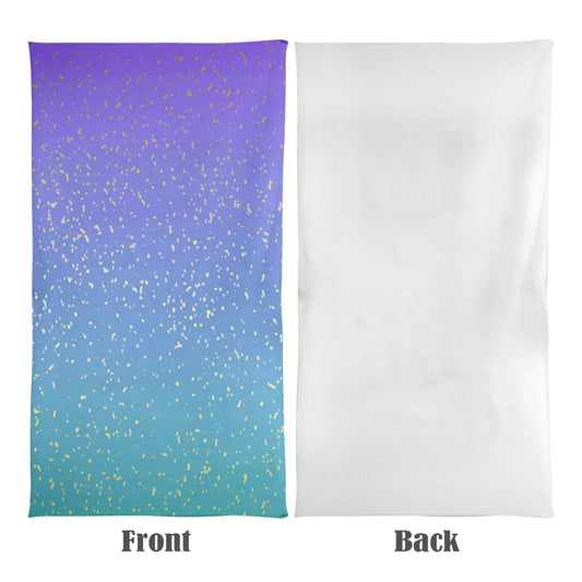 purple-blue gradient gold specs beach towel Beach Towel 31"x71"(NEW)