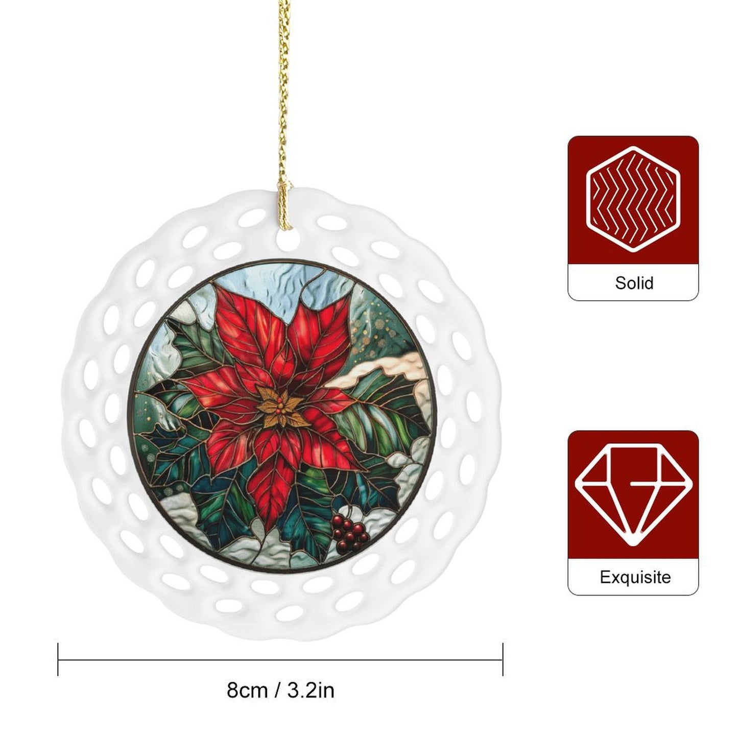 Round Ceramic Ornament (USA)