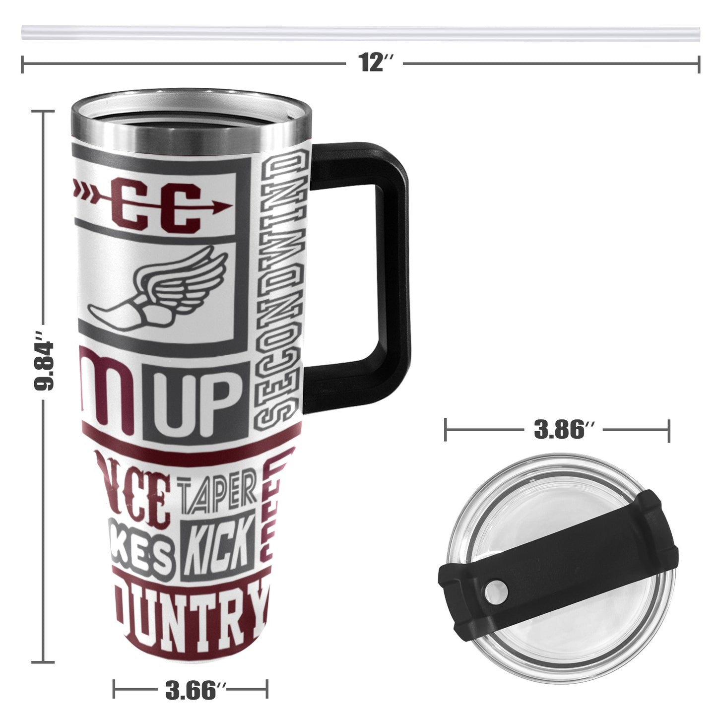 XC YellowJackets tumbler 40oz Tumbler with Black Handle
