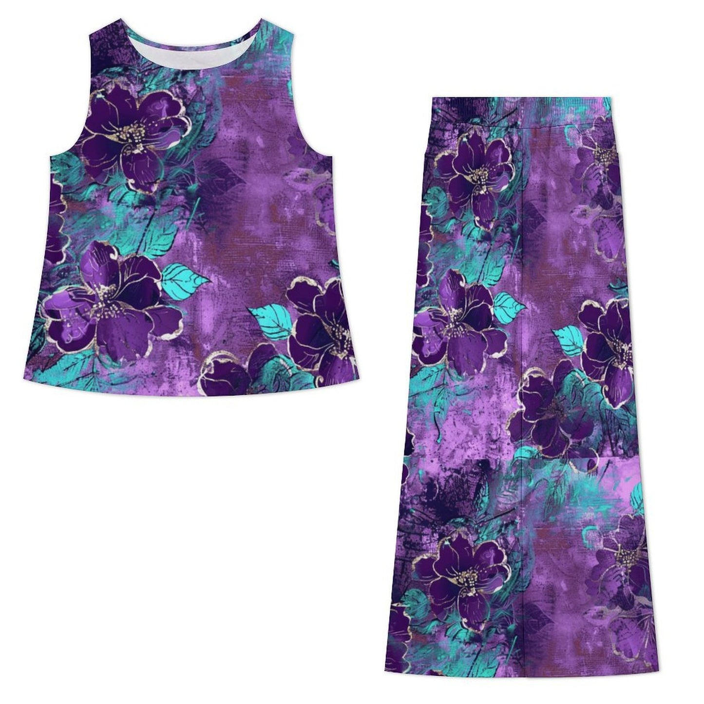 Sleeveless suit Chiffon Sleeveless Top and Pants Set
