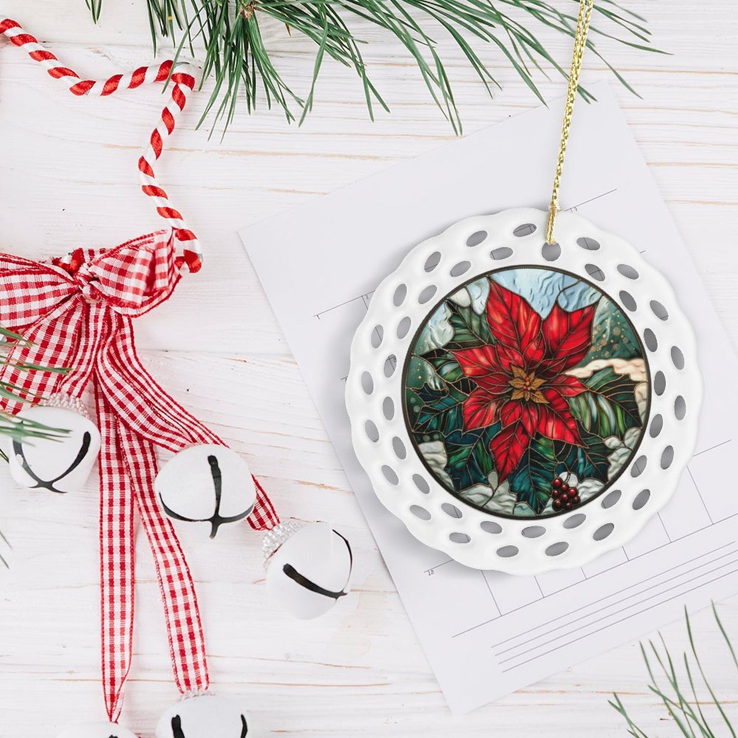 Round Ceramic Ornament (USA)