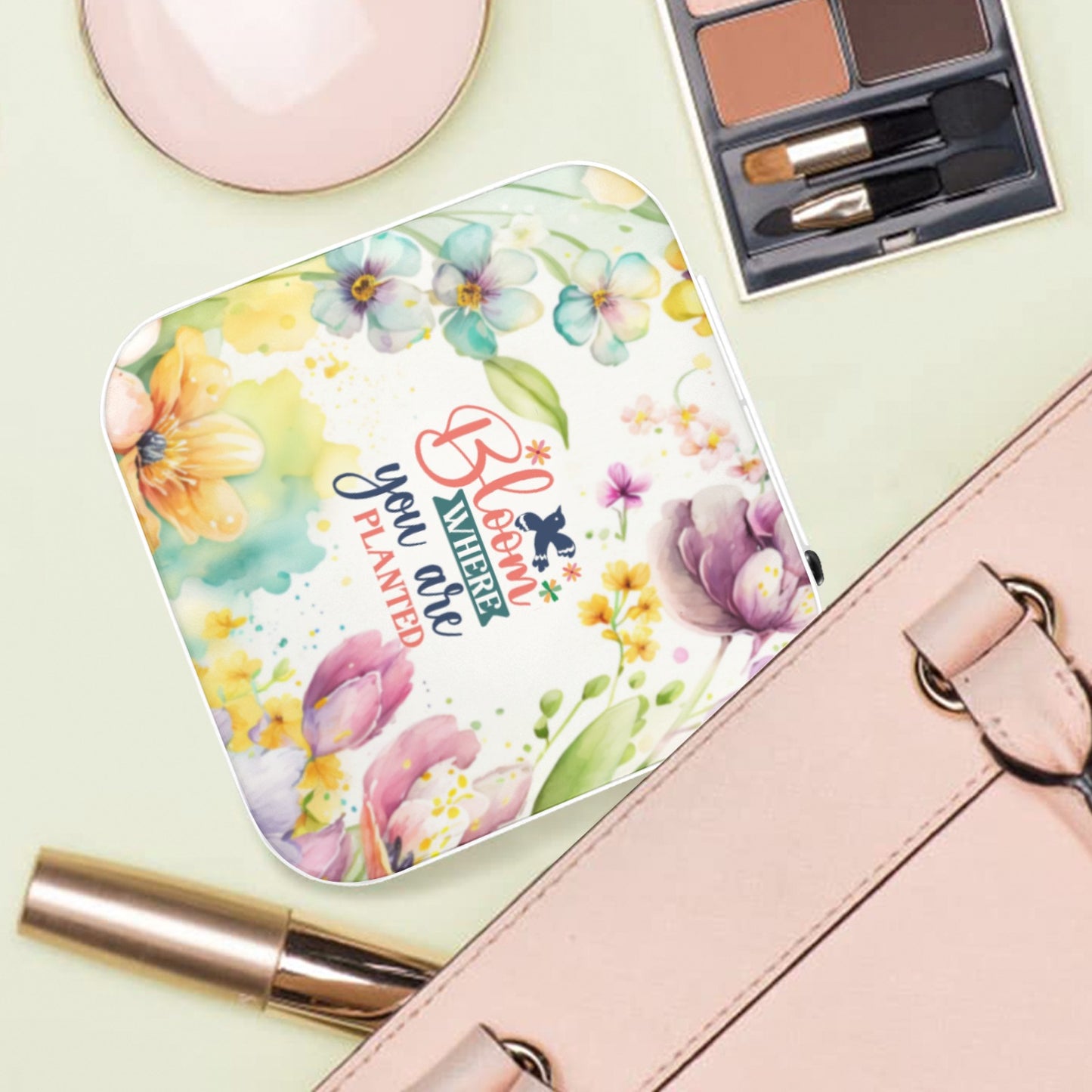 Bloom where you are planted Travel Jewelry Case Custom Printed Travel Jewelry Box