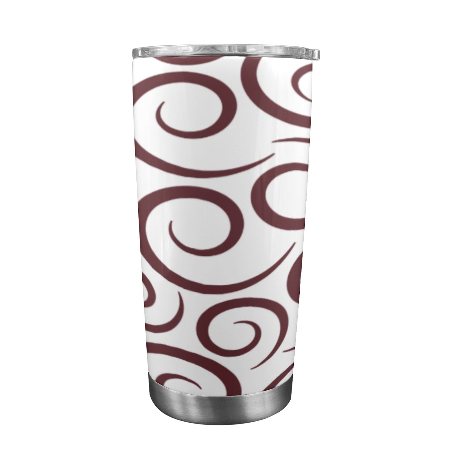 maroon swirl grey background 20oz Mobile Tumbler with Clear Slide Lid
