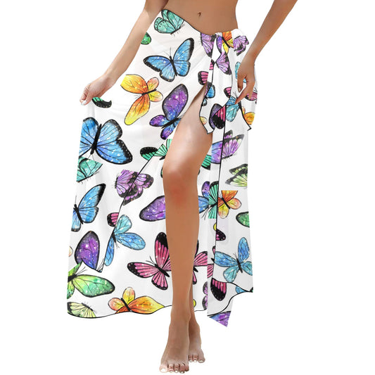 Butterflies womens swim cvoerup long Long Beach Sarong Wrap
