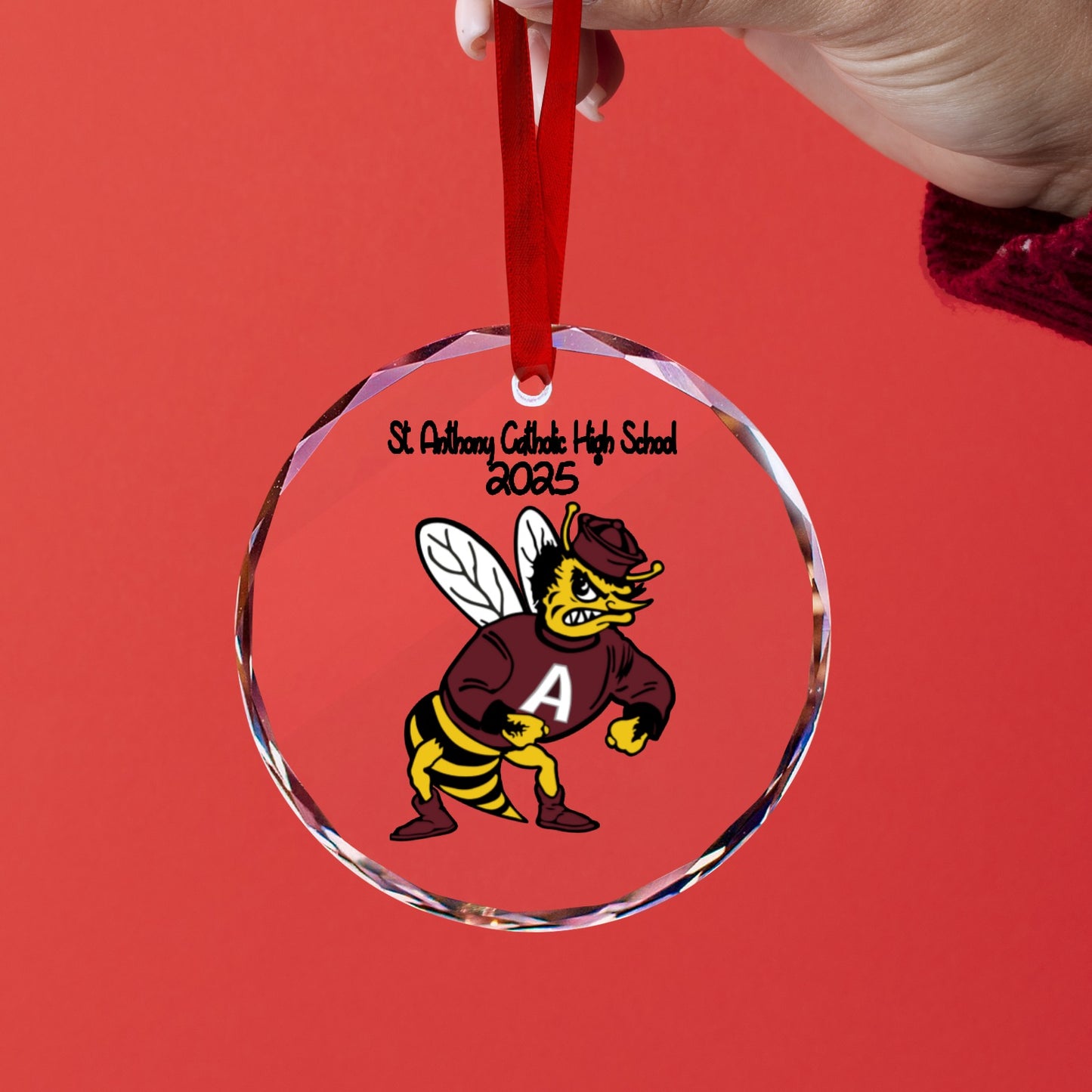 STA Christmas ornament 2025 Round Crystal Glass Ornament-New