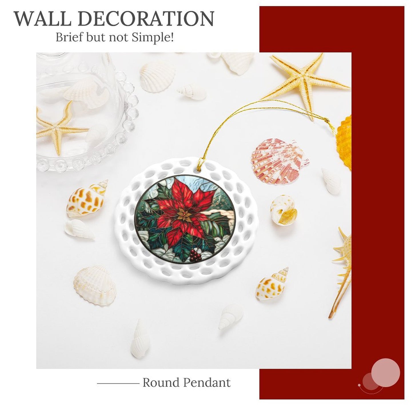 Round Ceramic Ornament (USA)